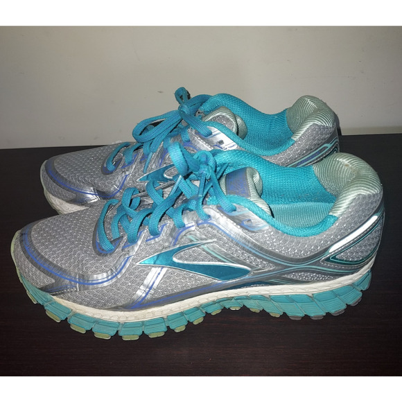 Brooks Womens Running Sneakers 10B Adrenaline GTS Lace Up Breathable Mesh Silver - Picture 2 of 16
